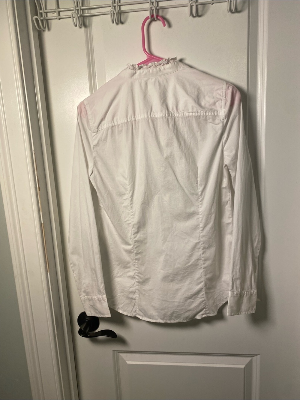 J. Crew White Ruffle-Neck Button-Up Shirt - Picture 4 of 8